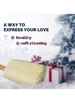 Bleu Bath (1 Pack) Exfoliating Loofah Back Brush In 100% Natural And Organic Luffa Loofa With Long Wooden Handle Fixed Scrubber Brush For Men And Women Or Even Sensitive Skin  - Image 3