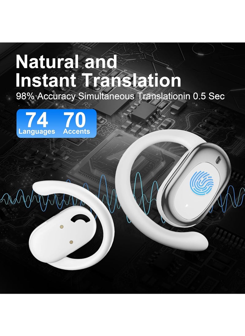 lekikpo AI Translator Earbuds, Language Translator Earphone 3-in-1 Real-Time Translation Device TWS 144 Languages & 8 Offline iOS & Android Perfect (White)  - Image 3