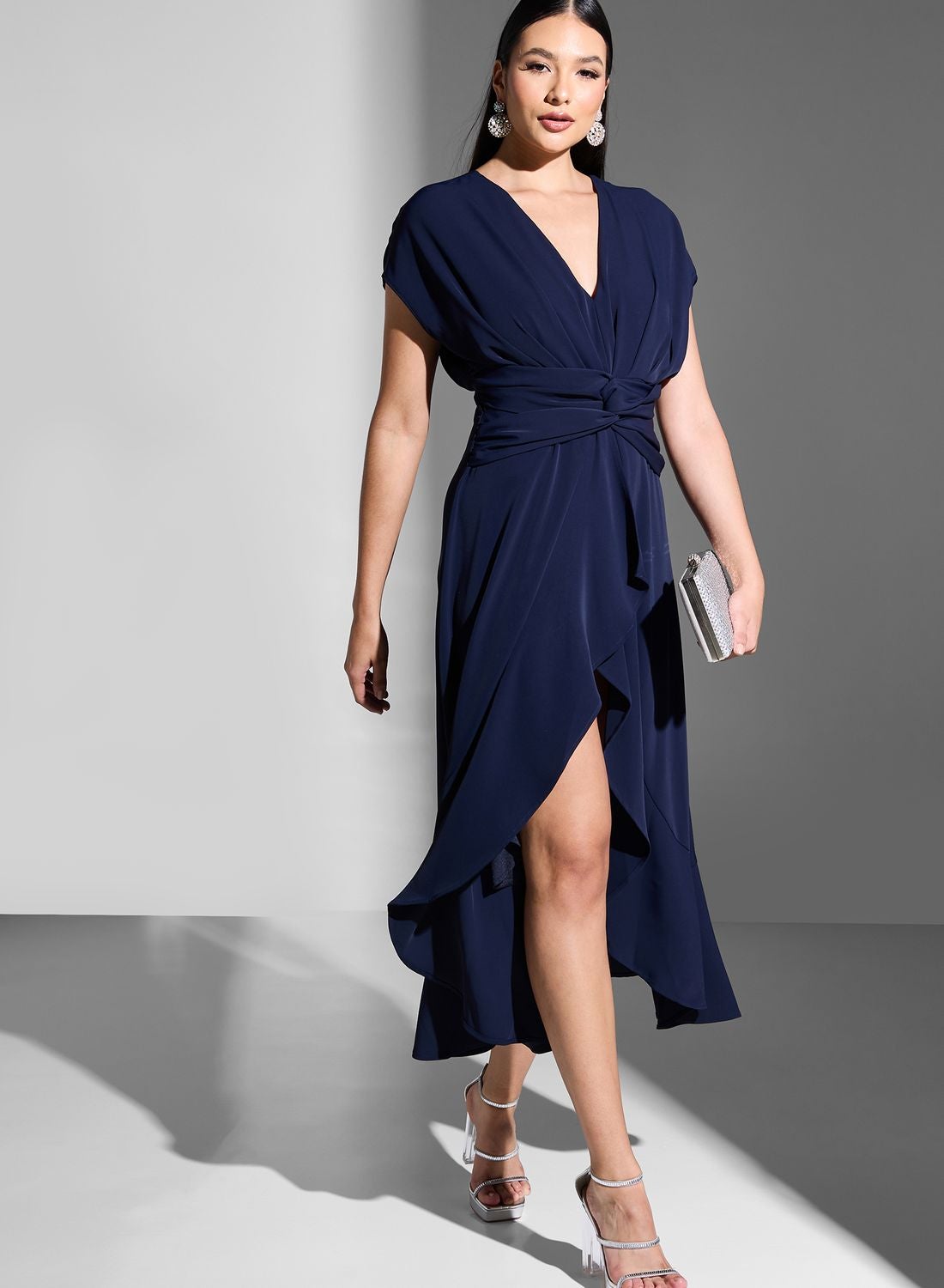 Coast* ワンショルダーツイストフロント ペンシルドレス NEW】【STYLE: CS110】ワンショルダー ビュスティア ストレッチ