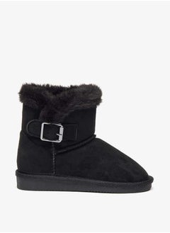 Flora Bella By Shoexpress Girls Plush Detail Slip-On High Cut Boots  - Image 3