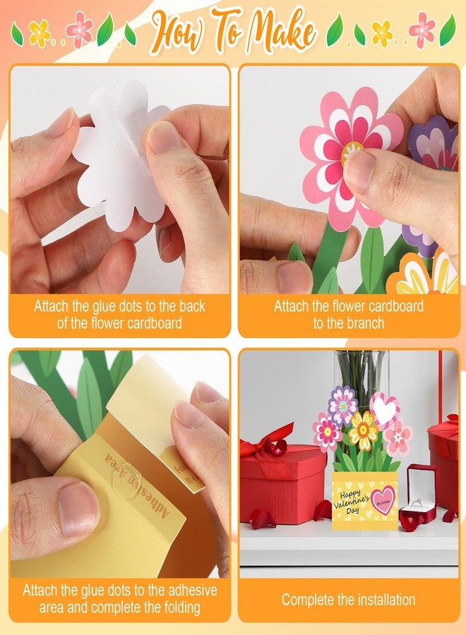 Yewfold 24Pcs Valentine's Day Craft Kit, Valentine's Day Pink DIY Flower Pot Craft Make Your Own 3D Teacher Appreciation Thankful Love Gift Set Home Fun Activities (Flower) - Image 4
