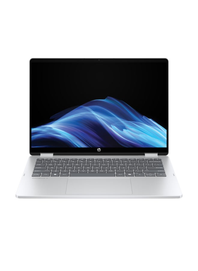 HP لابتوب أومني بوك 5 فليب 14-fp0019ne بشاشة 14 بوصة 2K، مع معالج كور 7 150U/ذاكرة RAM 16GB/قرص SSD 1TB/رسومات إنتل إيريس XE/ويندوز 11 مع حقيبة و فأرة - Image 2