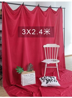 Generic Premium Photography Backdrops INS Style in Black and White Wine Red 3x 2.4 meters is suitable for shooting the whole body and sending 4 unmarked nail clips. 