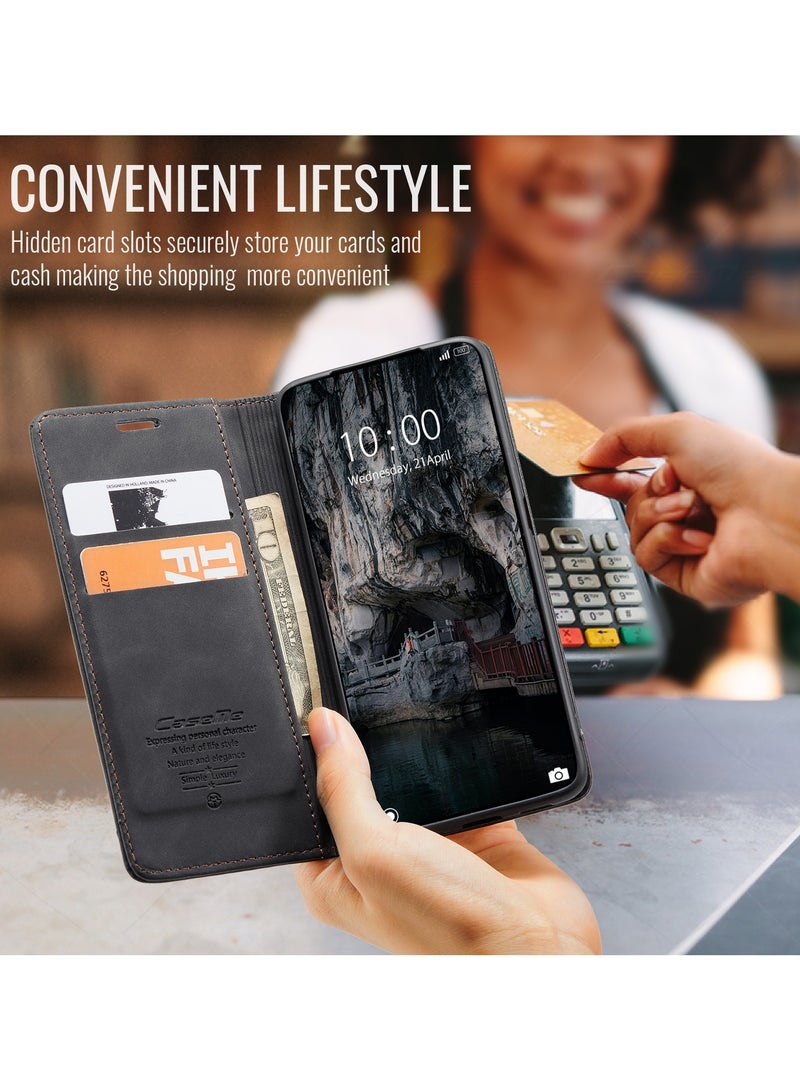 كيس مي غطاء Xiaomi 14T، غطاء Flip حماية كاملة ضد الصدمات مع امتصاص مغناطيسي، غطاء PU الجلدي مع حامل مخفي وحافظة محفظة - Image 4