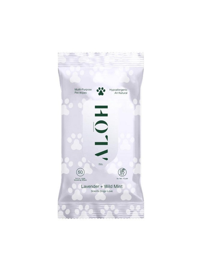 alo Al?H Hypoallergenic | AllNatural | MultiPurpose Pet Wipes. Lavender + Wild Mint 50Ct Wipes - Image 1