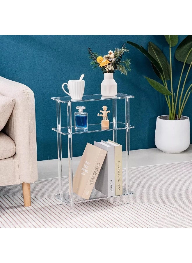 Horoof HomeÂ® Clear Acrylic 3-Tier Side Table â€“ Modern Rectangular Nightstand, Bedside End Table, Transparent Storage Shelf for Living Room, Bedroom - Image 4
