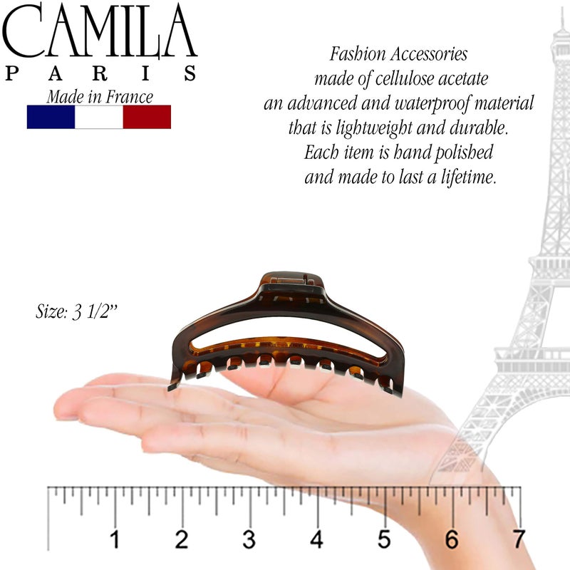 Camila Paris CP2370 French Hair Clip for Women, Medium Narrow, Open, Girls Hair Claw Clips Jaw Fashion Durable and Styling Hair Accessories for Women, Strong Hold No Slip Grip, Made in France - Image 3