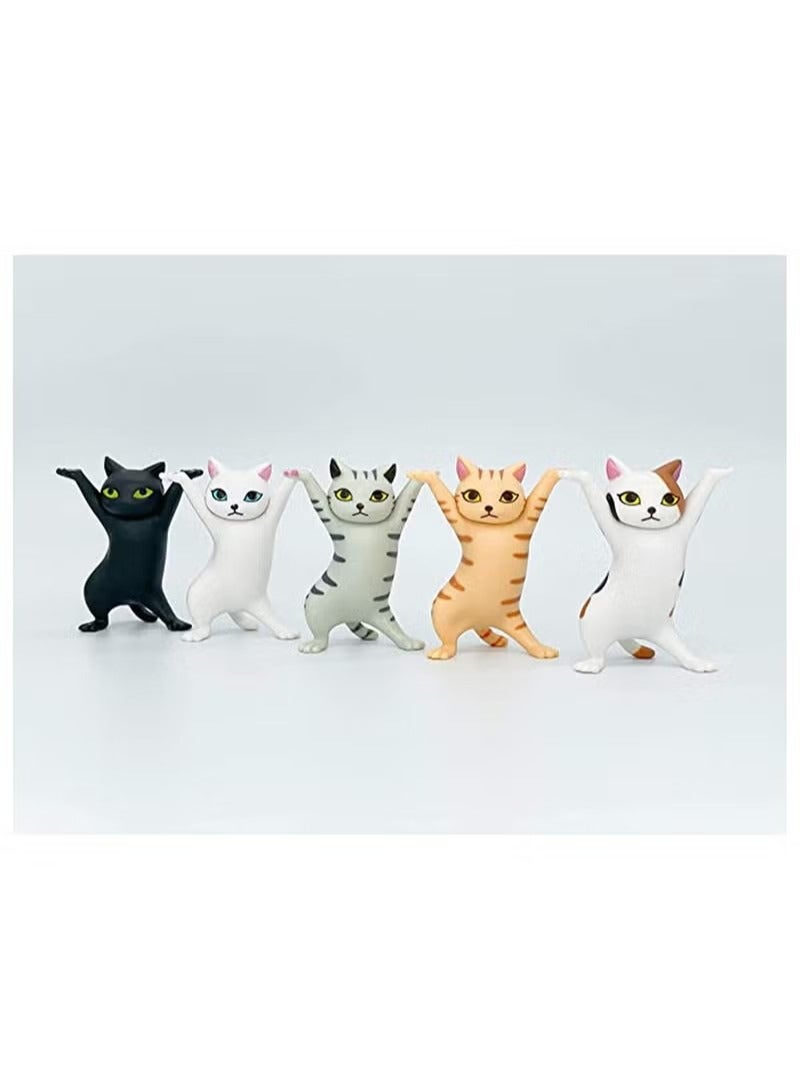 Generic Cat Coffin Dance Cat Pen Holder for Desk Cute Cat Office Supplies Funny Dancing Cat Pencil Holder Cat Pens Holder Five Cats Valentines Day Gifts Birthday Gifts for Men Dad Women Kids  - Image 1