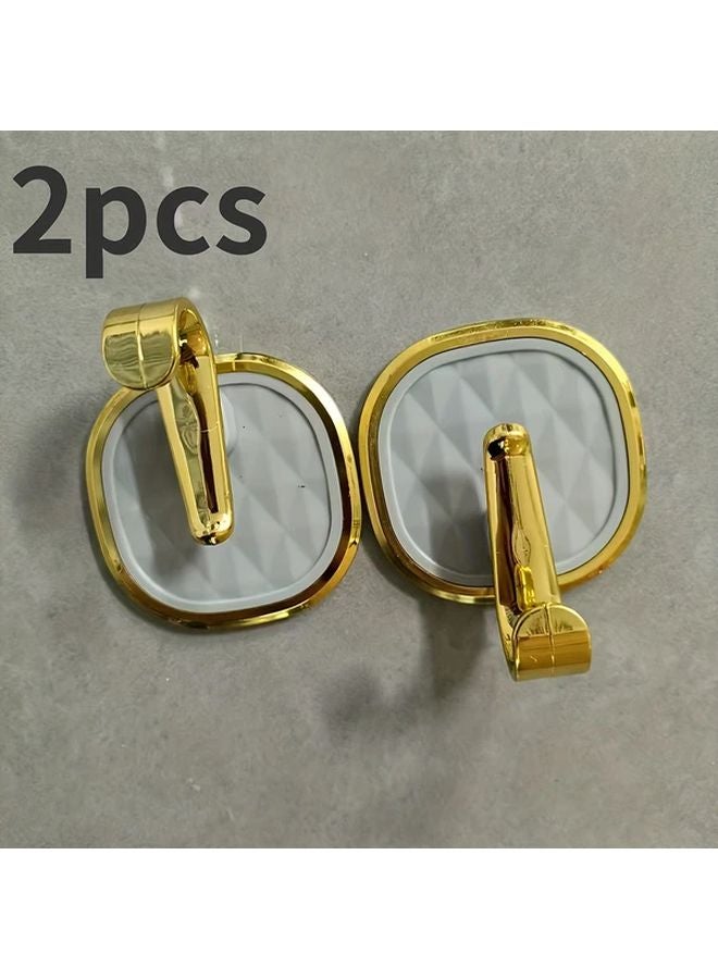 رمادي خطافان لاصقان بدون أثر لحامل المناشف القوي المعلق على جدار الحمام - Image 1