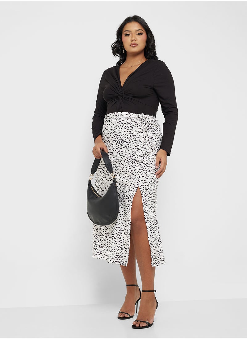 Ginger Plus Animal Print Ruched Skirt  - Image 1