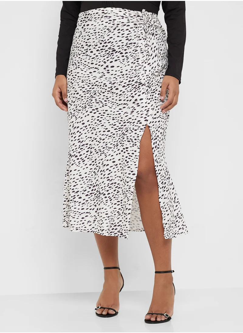 جينجر بلس Animal Print Ruched Skirt