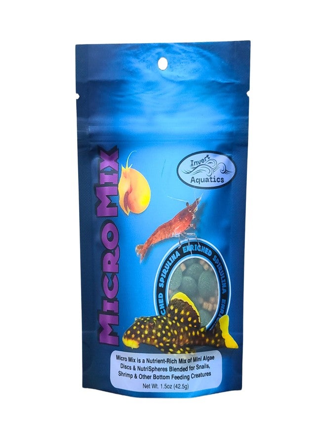 Invert Aquatics Micro Mix - Sinking Blended Diet for Snails, Shrimp & Bottom Feeding Fish (1.5 oz (42.5g)) - Image 1