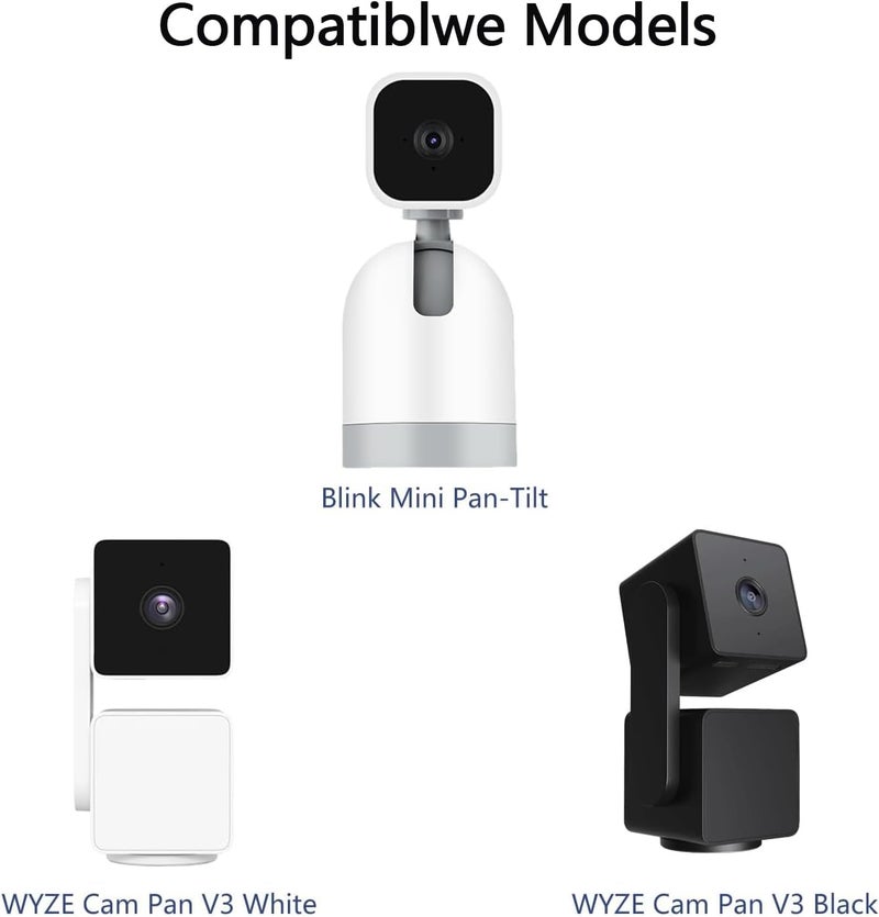 حامل حائط للكاميرا مع قوس زوايا قابل للتعديل متوافق مع كاميرا Blink Mini Pan-Tilt وWYZE Cam Pan V3، دوران 180 درجة لحامل حائط/سقف للداخل/الخارج، باللون الأسود - Image 5