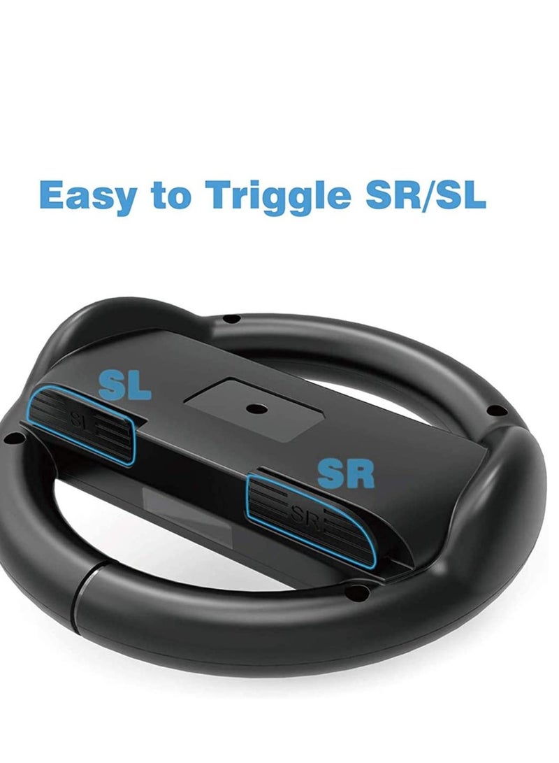 Grip Kit Grip Compatible with Nintendo Switch Controller Racing Switch Steering Wheel 4 Pack, Comfort Handle for Kids Family Fun Special for Mario Kart 8 Deluxe Black - Image 4