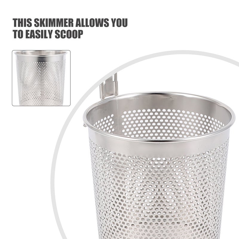 4 pcs Stainless Steel Drain Basket With Wood Handle Perforated Noodle Skimmer Deep Fry Basket Wire Mesh Frying Basket For Cooking Pasta Ramen Dumplings - Image 4