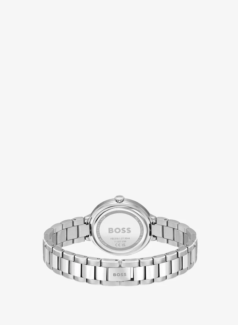 BOSS 3-Hand Sena Collection Quartz Movement Watch For Women With Silver Stainless Steel Bracelet - 1502757