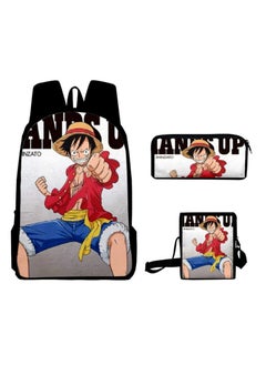 Cartoon anime backpack for primary and secondary school students, large capacity casual lightweight backpack, cartoon shoulder bag, pencil case, pencil case, and pencil case