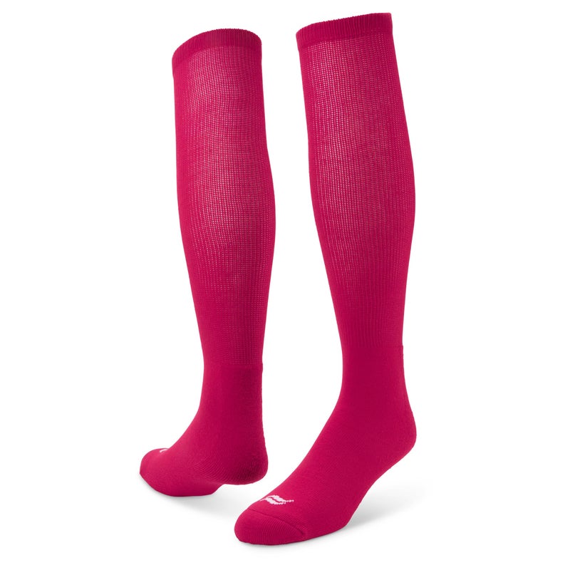Sof Sole All Sport Over-the-Calf Team Athletic Performance Socks (2 Pair), Large, Pink - Image 1