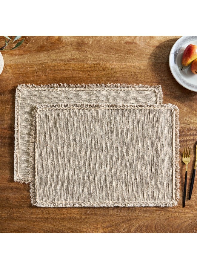 Home Box Naturio Slub 2-Piece Table Placemat 48 x 33 cm - Image 1