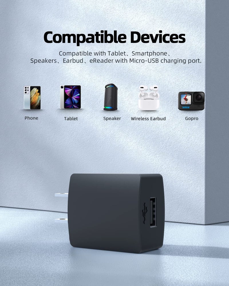 Superer UL Listed Micro USB Wall Charger Fit for Samsung Galaxy Tab A E,S,S2,3,4, 10.1" 7.0" 8.0" 8.4" 9.6" 9.7",SM-T580/P580/T800/T113/T520/T900/T320/T713 Tablet Power Supply Adapter Cord Data Cable - Image 3
