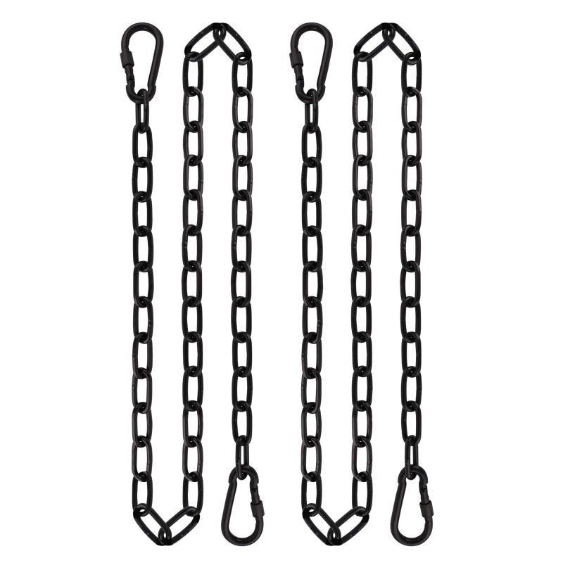 YOSE 2 Pack 63in Hanging Chair Chain with 4 Carabiners 500LB Capacity Hanging Kits Heavy Duty Hanging Chair Hardware for Hammock Swing Punching Bags Sandbag Indoor Outdoor Yoga Gym Black63in - Image 2