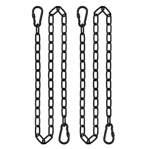 YOSE 2 Pack 63in Hanging Chair Chain with 4 Carabiners 500LB Capacity Hanging Kits Heavy Duty Hanging Chair Hardware for Hammock Swing Punching Bags Sandbag Indoor Outdoor Yoga Gym Black63in - Image 1