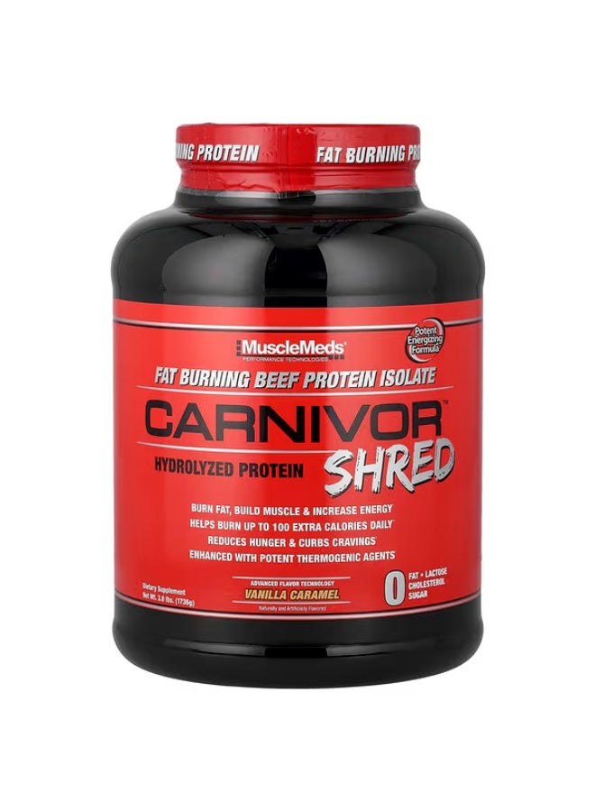 MuscleMeds, Carnivor Shred, Hydrolyzed Protein, Vanilla Caramel, 3.8 lbs (1,736 g) - Image 1