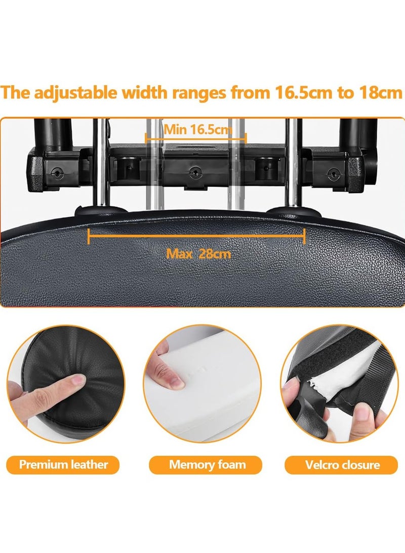 MIXDE Car Headrest Pillow Memory Foam Road Pal Headrest, 180 Adjustable Car Seat Head Neck Support Pillow, U-shaped Sleeping Travel PU Cushion Pillow Long Trip Rest Headrest Pillow for Toddler Kid Adult  - Image 5