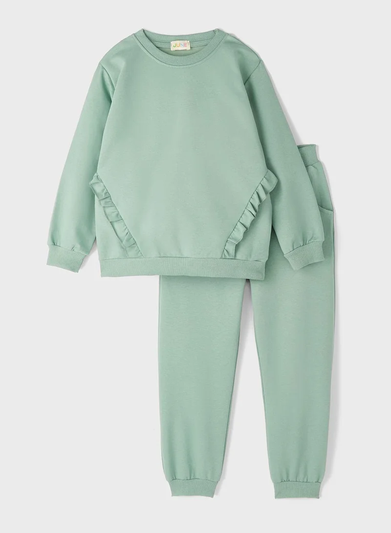 جون Kids Ruffled Tracksuit Set