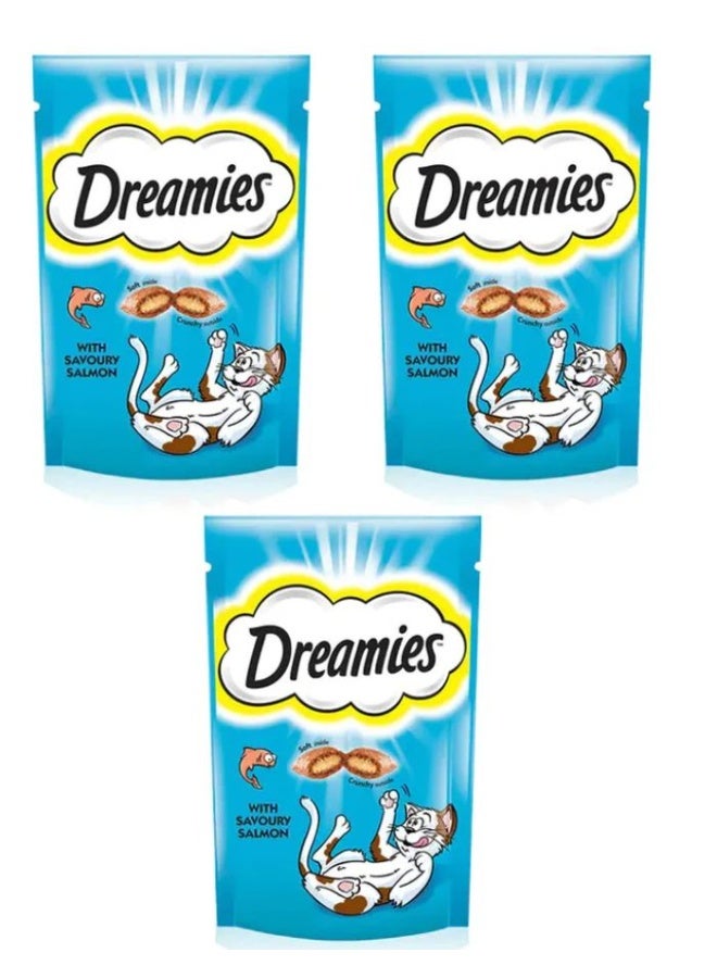 Dreamies Salmon Cat Treats 60G Pack Of 3