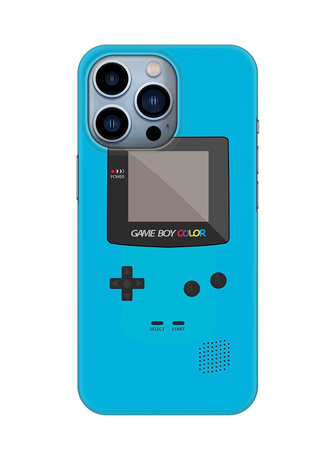 Stylizedd - Case for Apple iPhone 14 Pro Slim Snap Classic Series Mobile Cover Hard PC Shield Matte Finish Print - Gameboy Color - Blue - Image 1