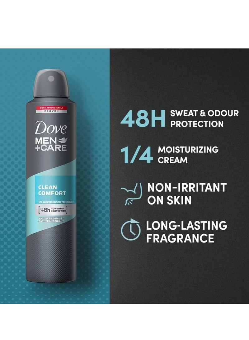 Dove Men Deodorant Spray Clean Comfort - 250 ml - Image 4