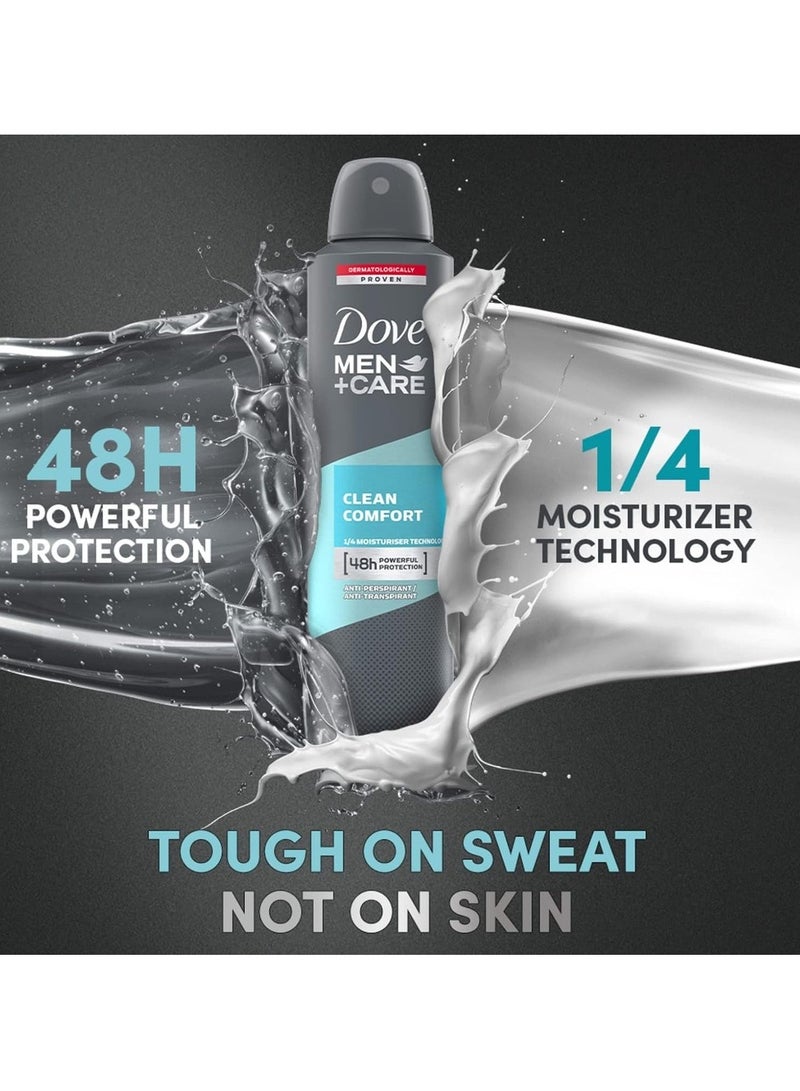 Dove Men Deodorant Spray Clean Comfort - 250 ml - Image 2