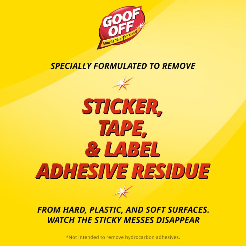 Goof Off Adhesive Gunk Remover, 8 fl. oz., Removes Stickers, Glue, Labels, Tape Residue and Adhesive, Ideal for Hard Surfaces Like Metal, Glass and Non-Acrylic Plastic - Image 3