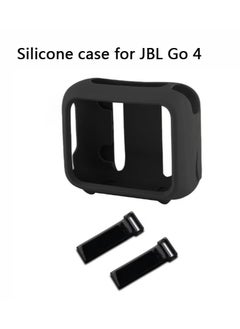 Beauenty Silicone Case Protective Cover with Speaker Mount Strap Portable Speaker Case Shockproof Speaker Cover for JBL Go 4 BT Speaker-Black  - Image 1