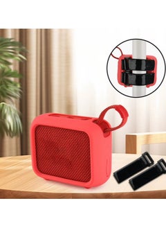 Beauenty Silicone Case Protective Cover with Speaker Mount Strap Portable Speaker Case Shockproof Speaker Cover for JBL Go 4 BT Speaker-Black  - Image 4