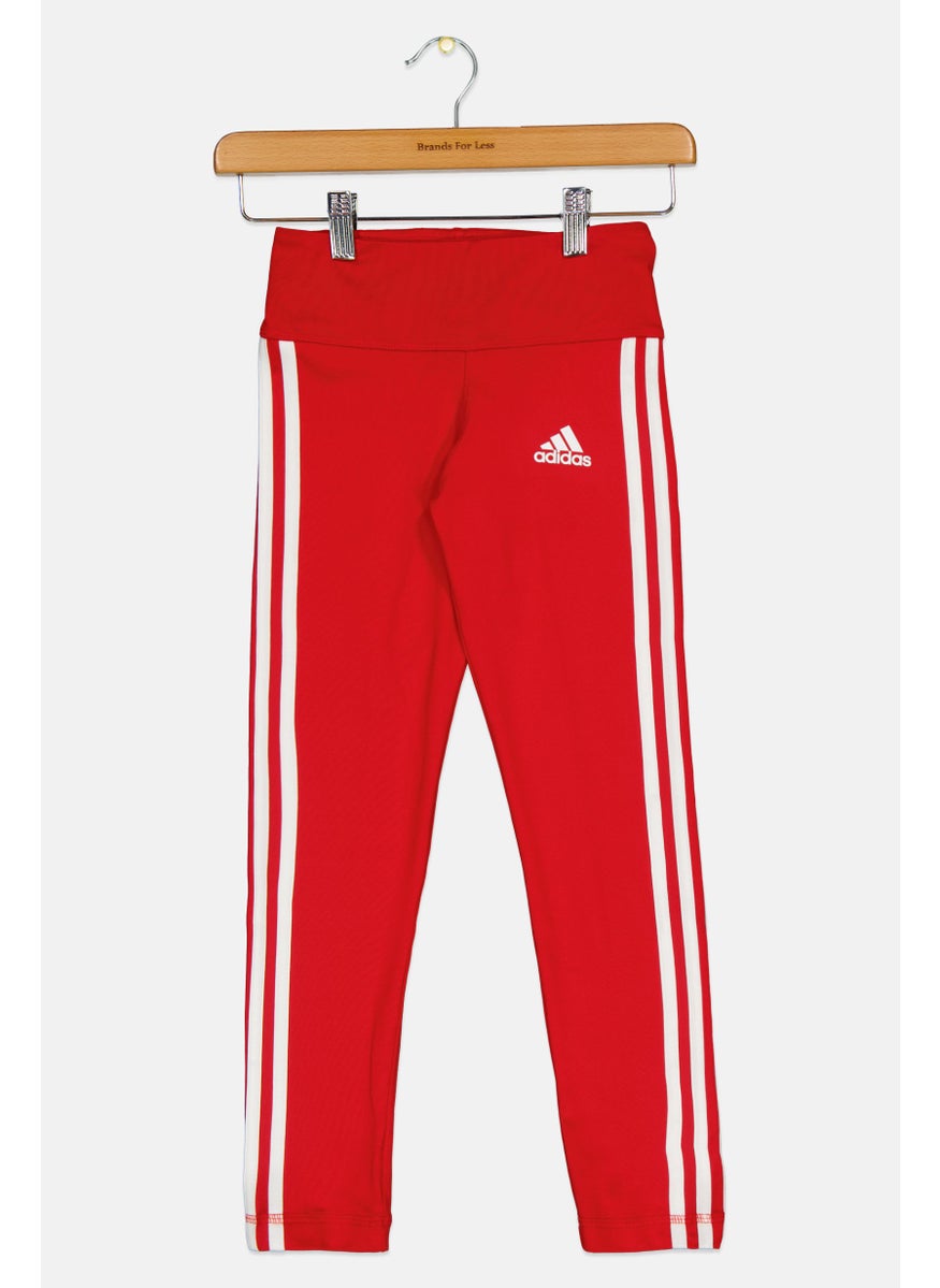 Adidas Kids Girl Sportswear Fit Brand Logo Outdoor Tights, Red  - Image 1