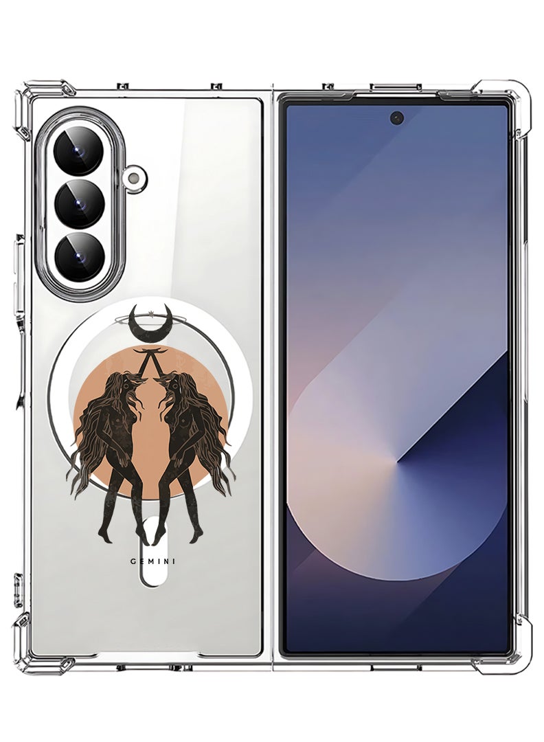 Theodor Magnetic Case for Samsung Galaxy Z Fold 7 Compatible with MagSafe Wireless Charging, Shockproof Phone Bumper Cover Gemini - Image 1