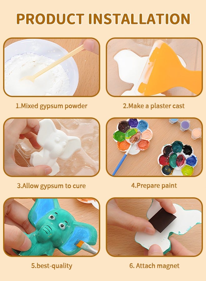GROIC مجموعة الحرف والفنون التي يمكنك صنعها بنفسك مجموعة طلاء الديناصورات وحرف الجص للأطفال، مجموعة أدوات فنية للأنشطة الإبداعية للبخار وتماثيل الديناصورات - Image 4