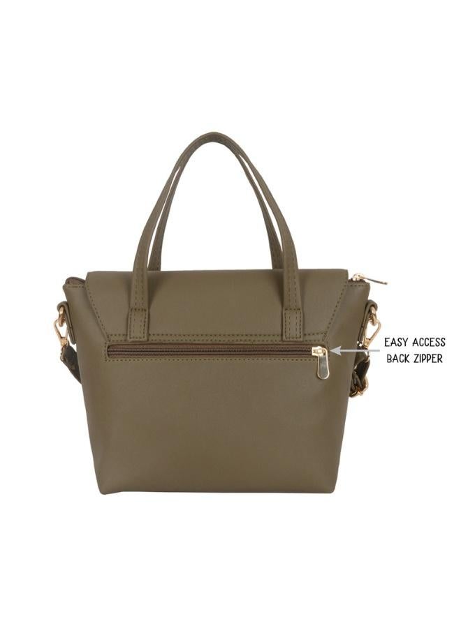 Baggit Women Green Satchel Handbag Small Size | Ladies Stylish Casual Purse Bag - Image 4