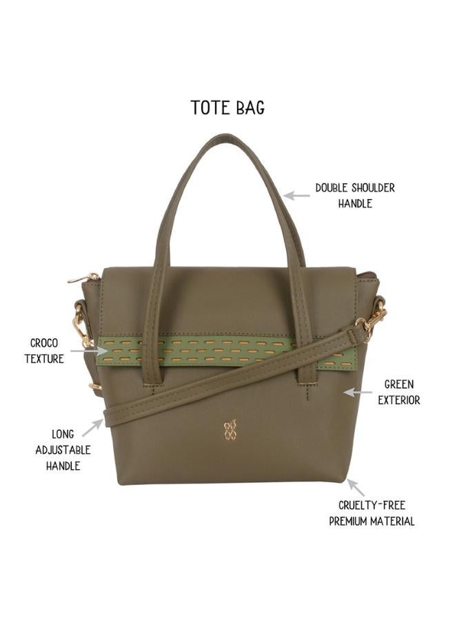 Baggit Women Green Satchel Handbag Small Size | Ladies Stylish Casual Purse Bag - Image 2