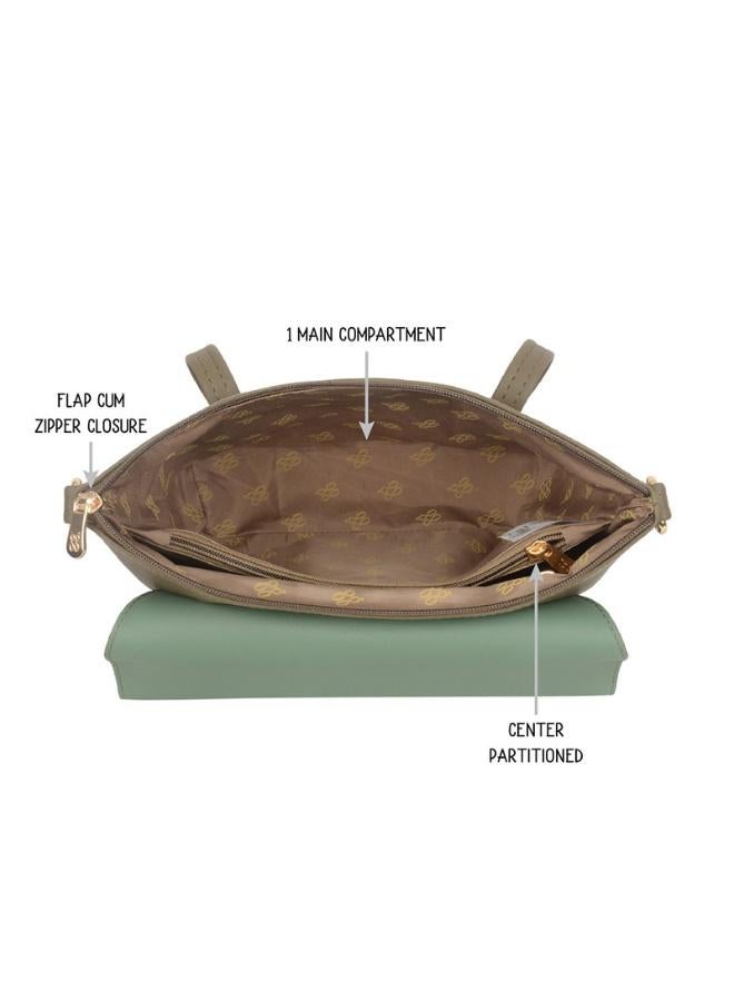 Baggit Women Green Satchel Handbag Small Size | Ladies Stylish Casual Purse Bag - Image 5