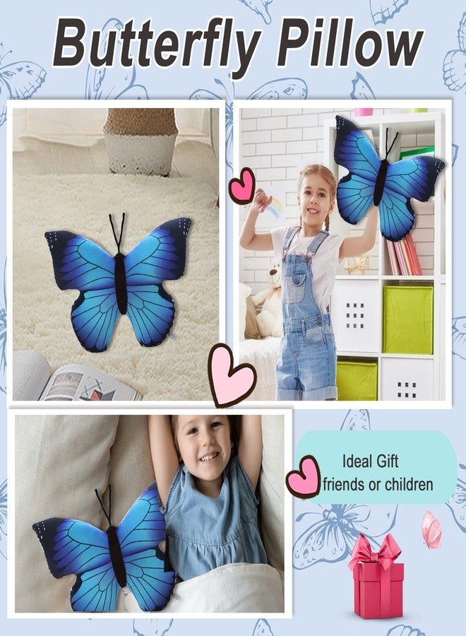 CHELEI2019 15.7" Butterfly Pillow Blue Butterfly Stuffed Animal Plush Toy Decor Gifts for Kids - Image 4