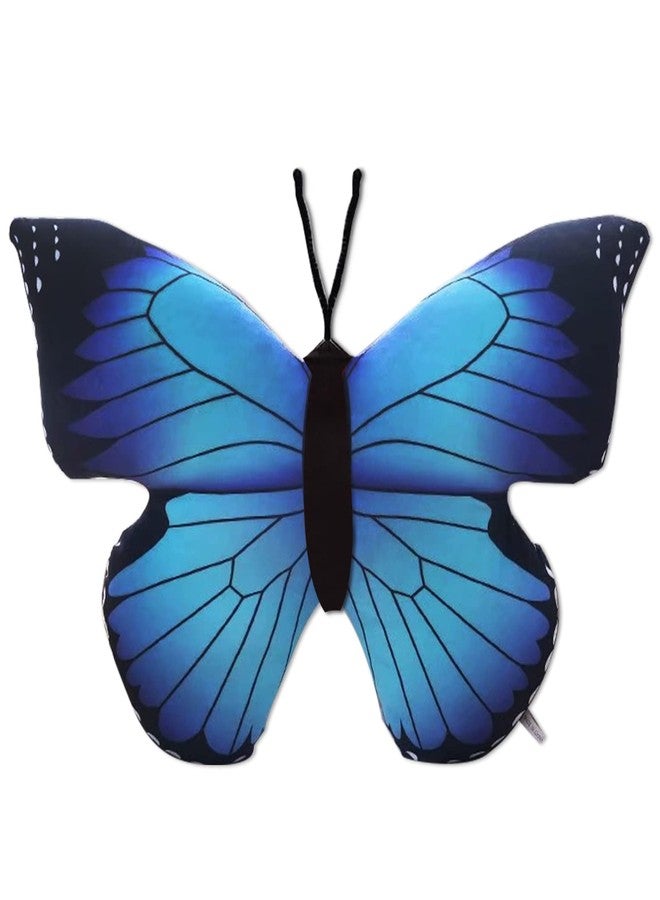 CHELEI2019 15.7" Butterfly Pillow Blue Butterfly Stuffed Animal Plush Toy Decor Gifts for Kids - Image 1