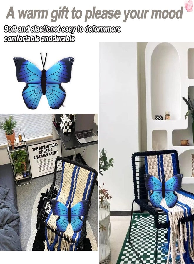 CHELEI2019 15.7" Butterfly Pillow Blue Butterfly Stuffed Animal Plush Toy Decor Gifts for Kids - Image 3