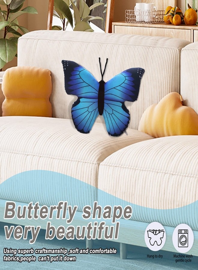 CHELEI2019 15.7" Butterfly Pillow Blue Butterfly Stuffed Animal Plush Toy Decor Gifts for Kids - Image 2
