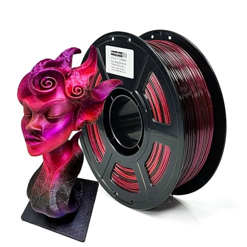 Stronghero3D Rainbow Filament,Multi Color,PLA ABS PETG,Net Weight 1kg(2.2lbs) Accuracy +/-0.05mm for ender3 Cr10 (PLA_Midnight_Shimmer_Rose) - Image 1