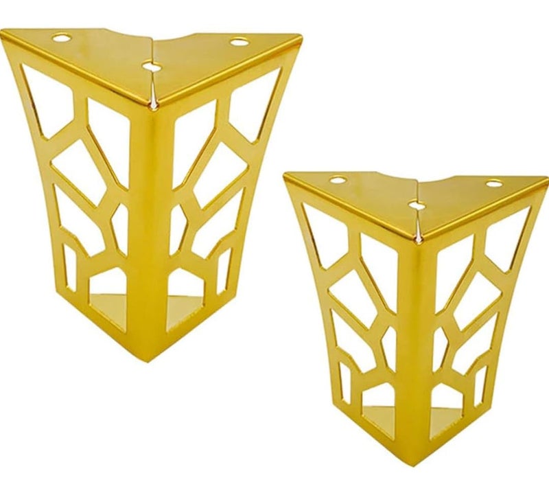 ZOHRA Hardware Pack of 4 Spider Wall Shaped Metal Furniture Leg Cabinet Legs Coffee Table Leg Support Legs Bedside Cabinet Legs TV Cabinet Sofa Legs 3 Inches Gold - Image 1