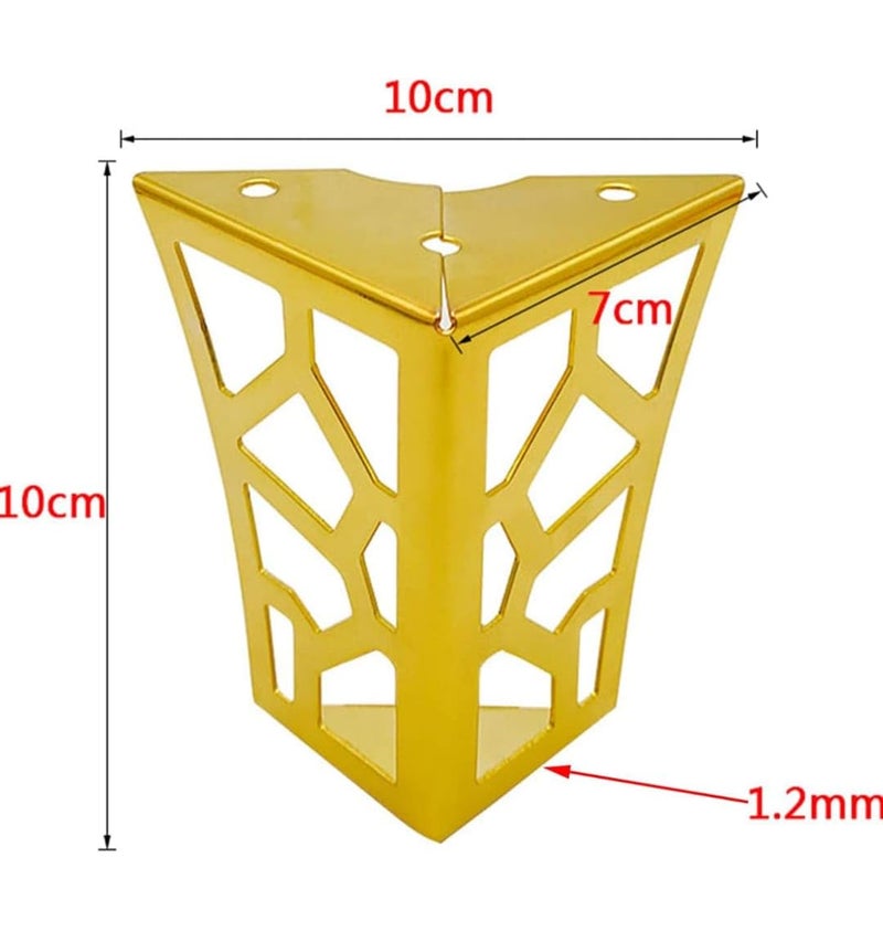 ZOHRA Hardware Pack of 4 Spider Wall Shaped Metal Furniture Leg Cabinet Legs Coffee Table Leg Support Legs Bedside Cabinet Legs TV Cabinet Sofa Legs 3 Inches Gold - Image 3