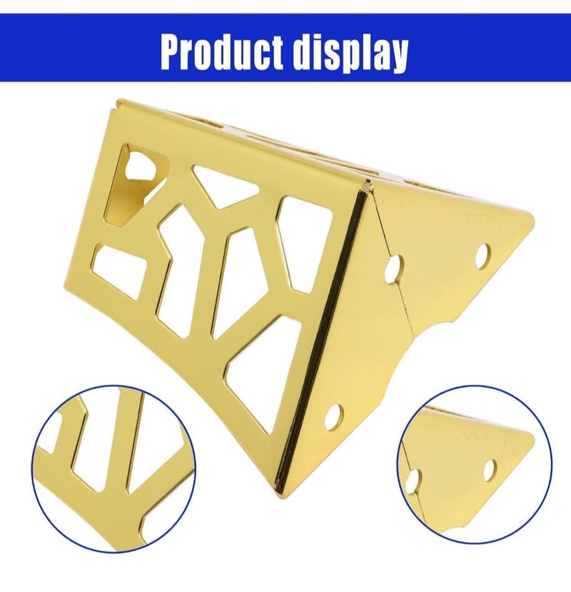 ZOHRA Hardware Pack of 4 Spider Wall Shaped Metal Furniture Leg Cabinet Legs Coffee Table Leg Support Legs Bedside Cabinet Legs TV Cabinet Sofa Legs 3 Inches Gold - Image 5